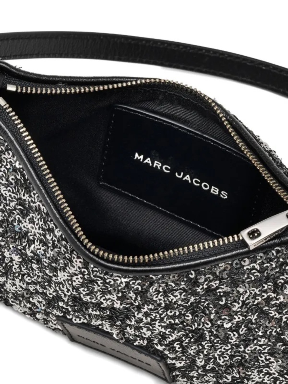 ‼️NEW Marc Jacobs Sequin Silver Chain Charm Shoulder Bag - Picture 4 of 8